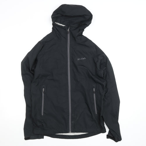 Salewa Men's Black Waterproof Hooded Rain Jacket Size M