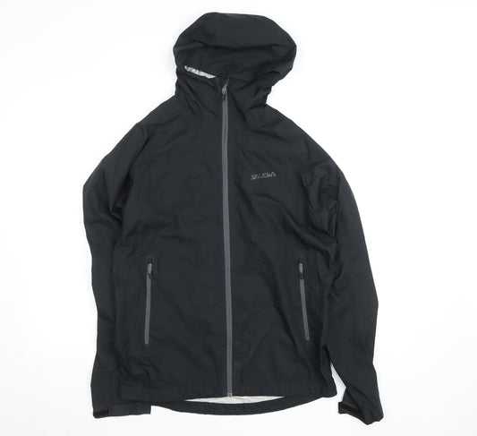 Salewa Men's Black Waterproof Hooded Rain Jacket Size M