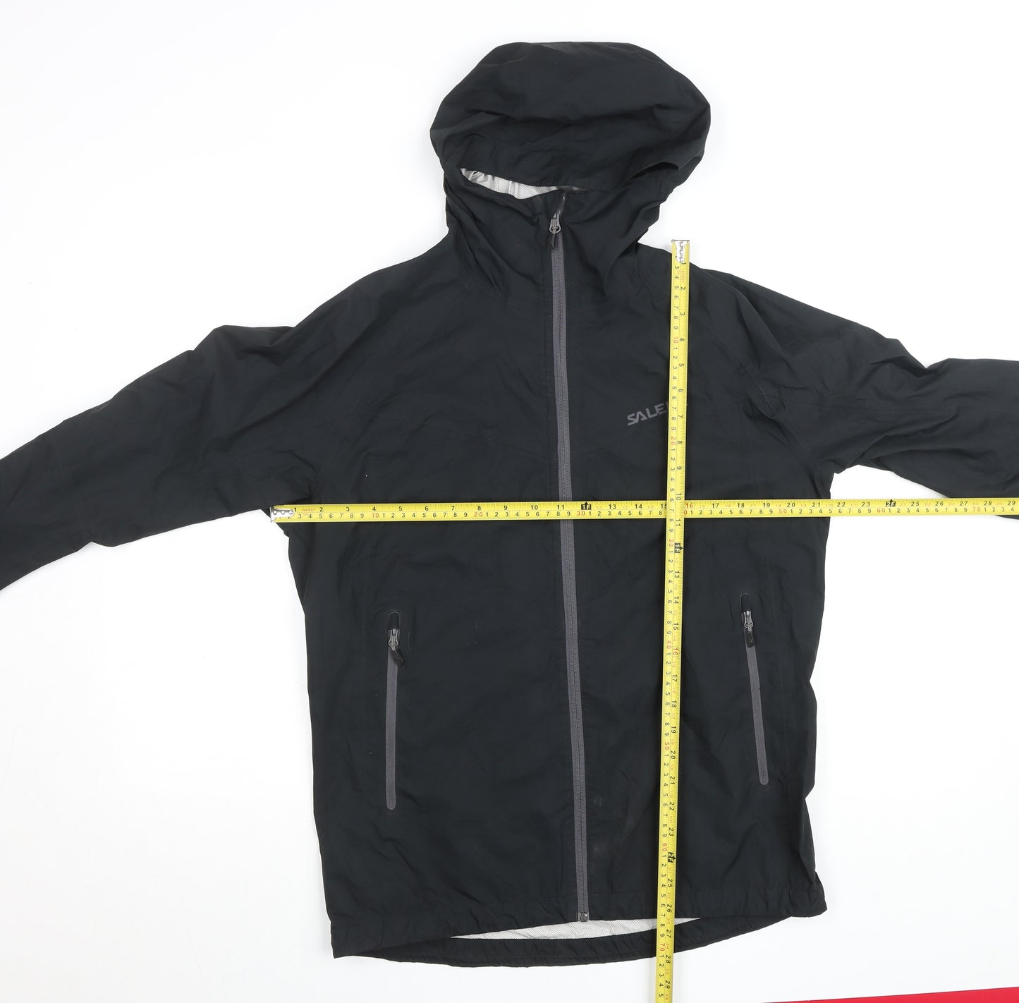 Salewa Men's Black Waterproof Hooded Rain Jacket Size M