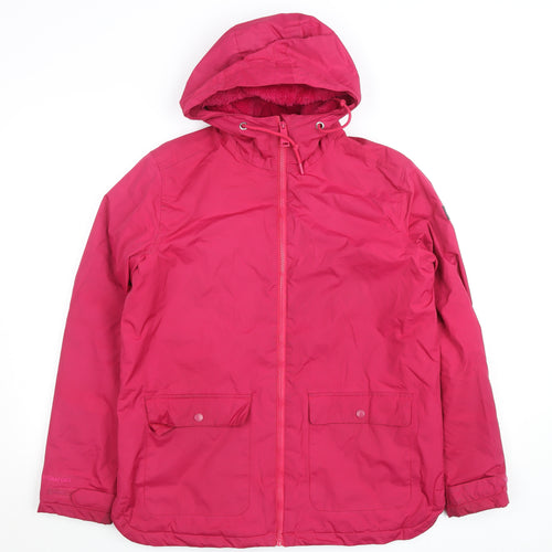 Regatta Womens Pink Waterproof Hooded Mid-Length Jacket UK 12