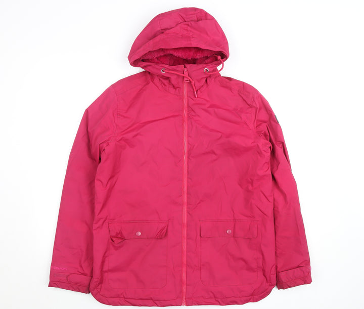Regatta Womens Pink Waterproof Hooded Mid-Length Jacket UK 12