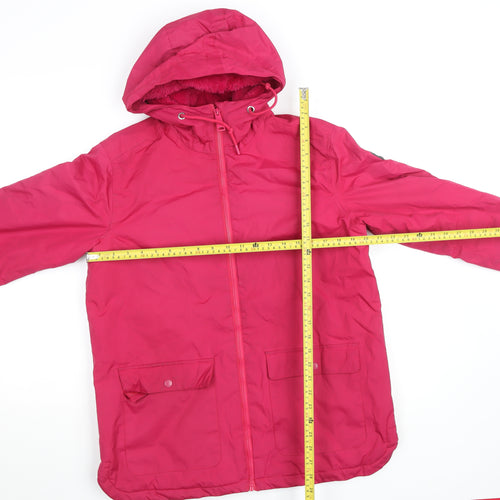 Regatta Womens Pink Waterproof Hooded Mid-Length Jacket UK 12