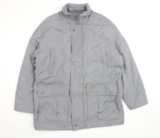 Dannimac Men Grey Polyester Parka Jacket Size 42 Regular