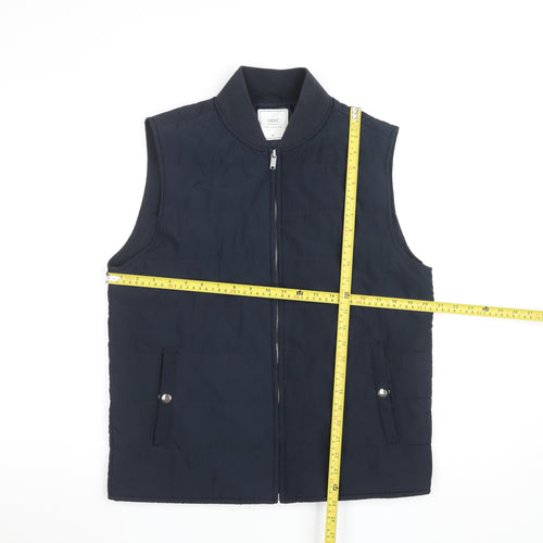 Next Men's Blue Padded Bodywarmer Waistcoat M Polyester Casual
