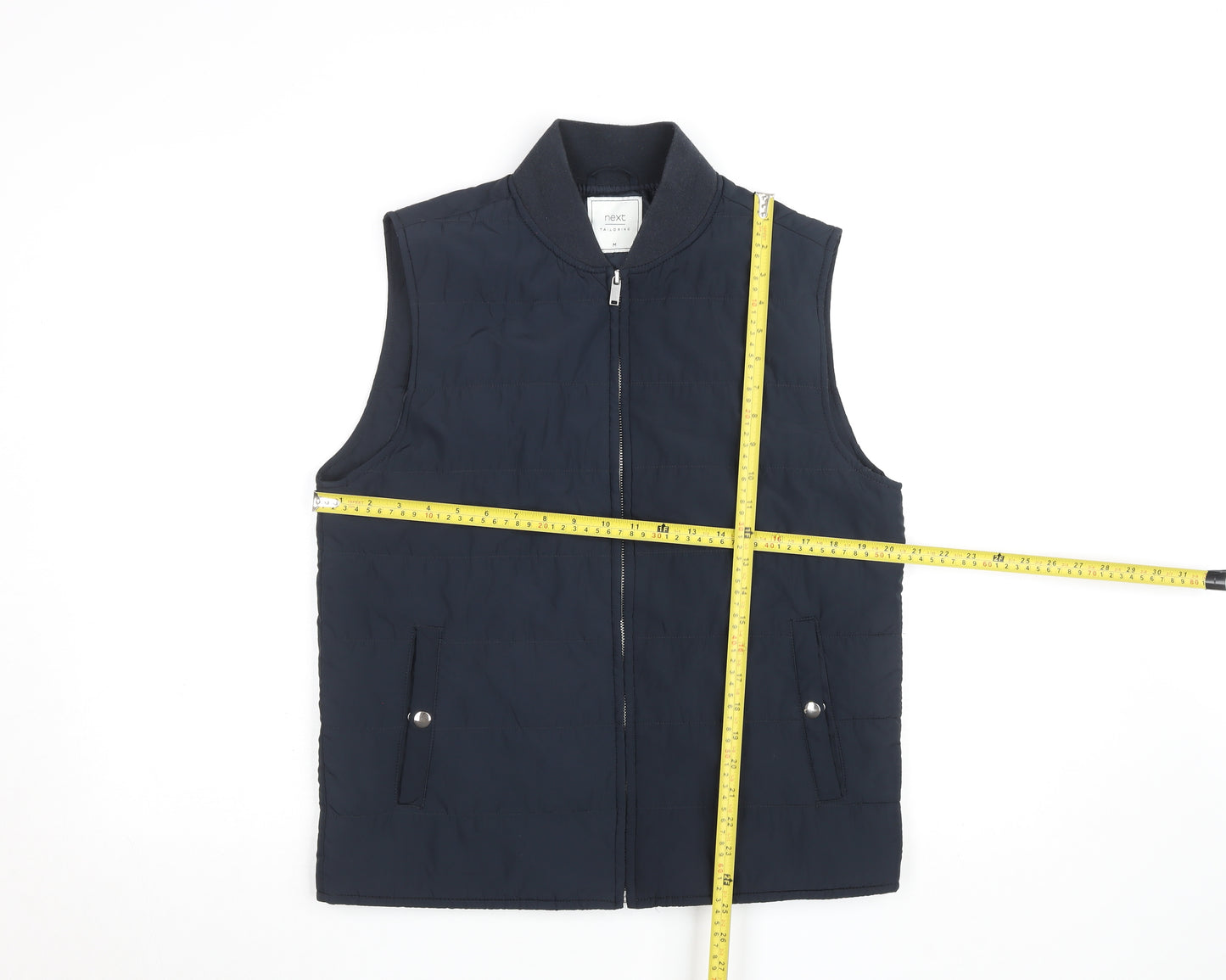 Next Men's Blue Padded Bodywarmer Waistcoat M Polyester Casual