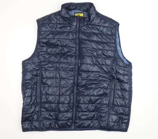 Atlas For Men Blue Puffer Waistcoat Men's L Regular Lightweight Zip Vest