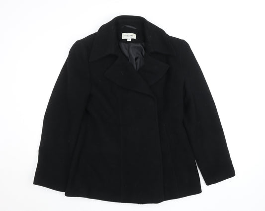 Suzanne Women's Black Wool Blend Pea Coat Size 14