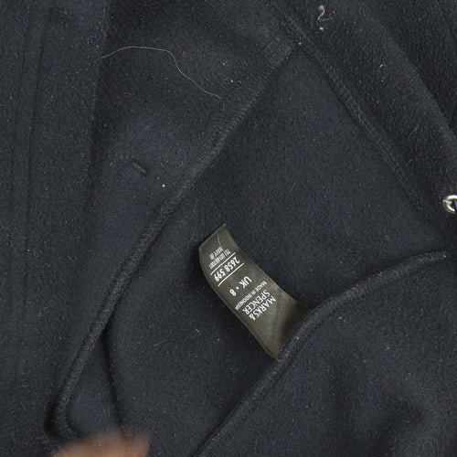 Marks and Spencer Women's Black Fleece Full Zip Jacket Size 8