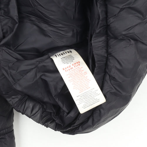 Firetrap Girls Black Faux Fur Hooded Puffer Jacket 4-5 Years
