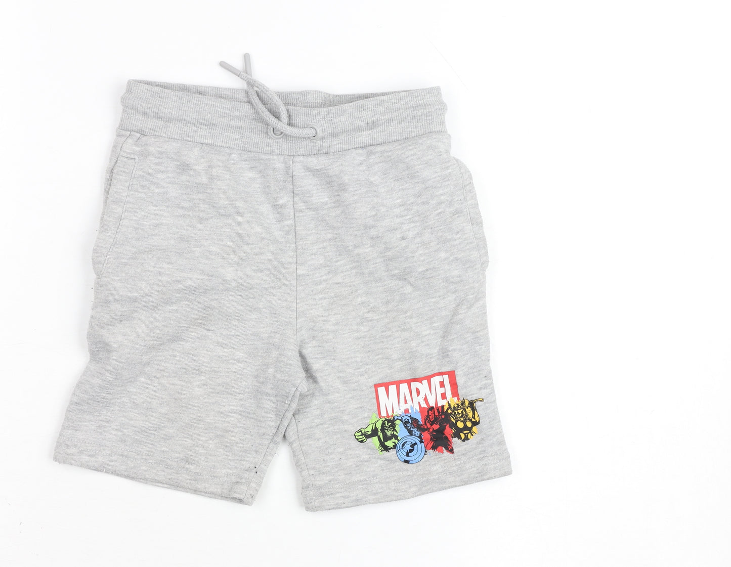 Marvel Boys Grey Sweat Shorts 12-13 Years Superhero Print Drawstring