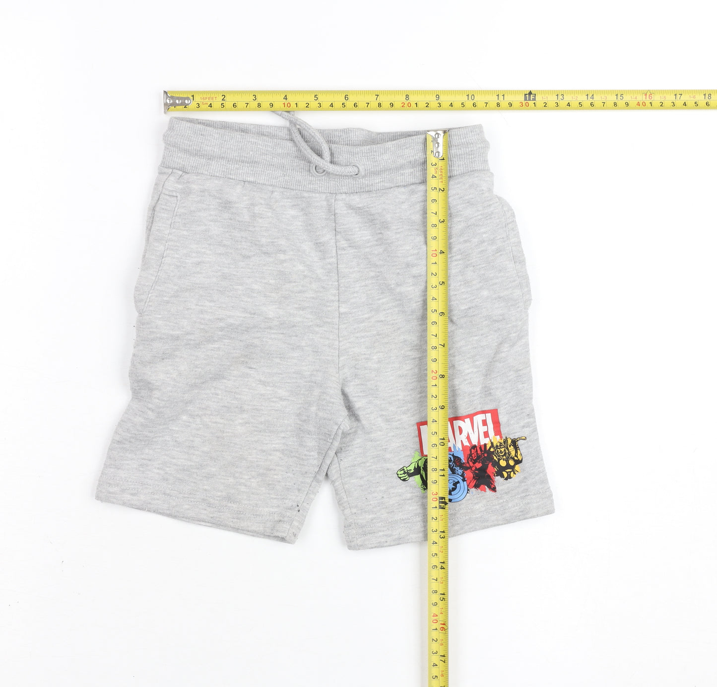 Marvel Boys Grey Sweat Shorts 12-13 Years Superhero Print Drawstring