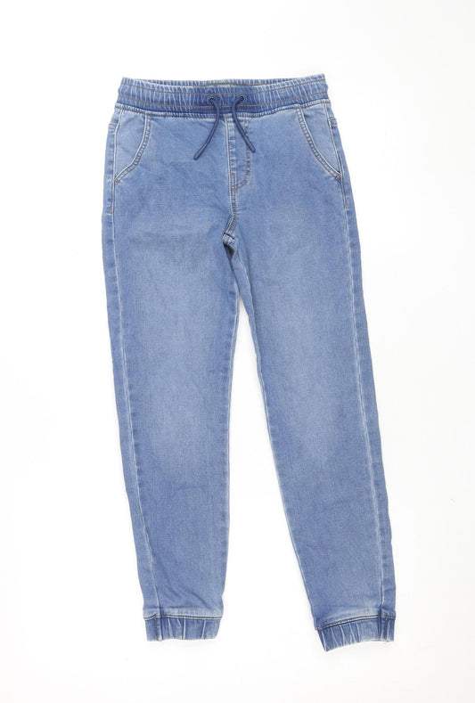 Primark Girls Blue Denim Co Jogger Jeans 8-9 Years Drawstring Waist
