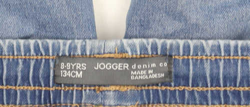 Primark Girls Blue Denim Co Jogger Jeans 8-9 Years Drawstring Waist