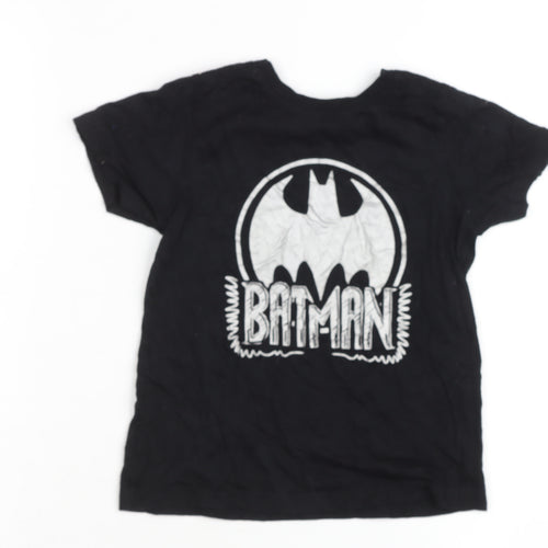 Primark Boys Black Batman Graphic Short Sleeve Cotton T-Shirt 4-5 Years