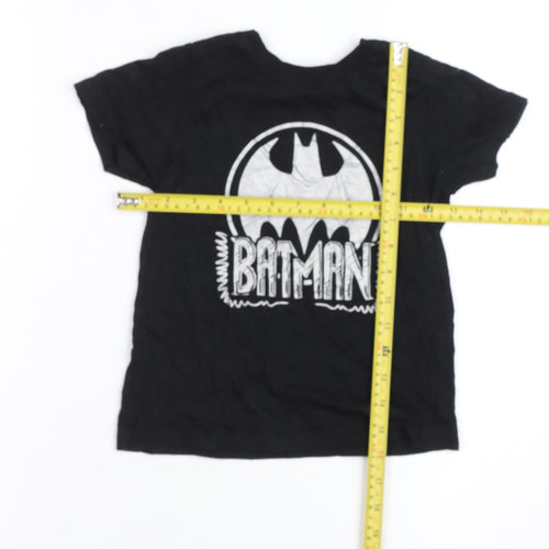 Primark Boys Black Batman Graphic Short Sleeve Cotton T-Shirt 4-5 Years