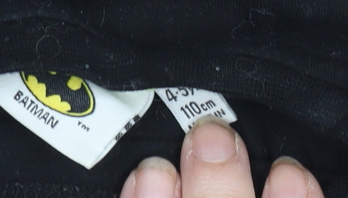 Primark Boys Black Batman Graphic Short Sleeve Cotton T-Shirt 4-5 Years