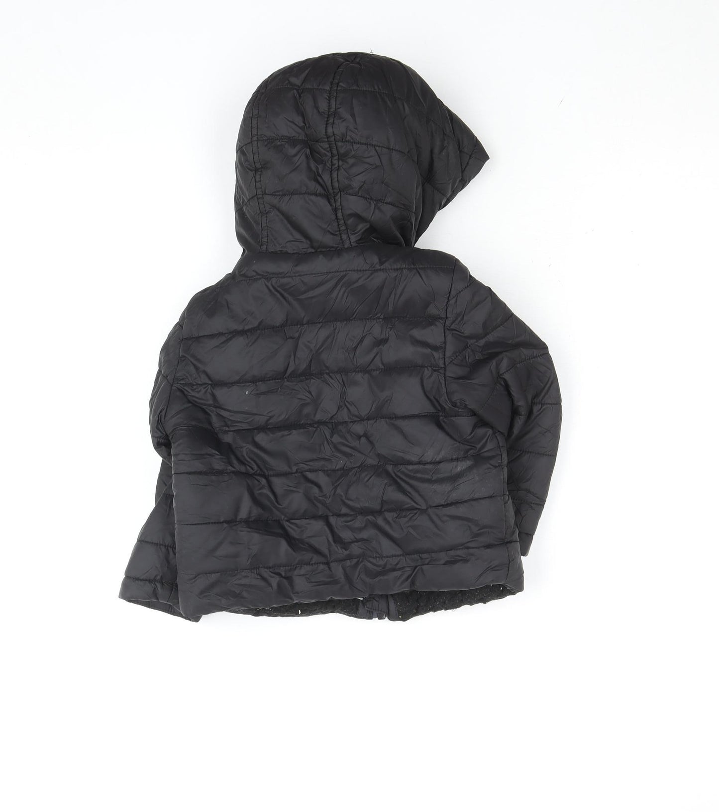 Michael Kors Black Unisex Baby Puffer Jacket 2T Hooded Quilted Winter Coat
