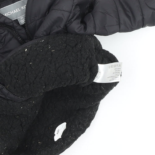 Michael Kors Black Unisex Baby Puffer Jacket 2T Hooded Quilted Winter Coat