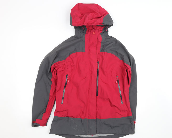 Crane Womens Red Grey Waterproof Hooded Outdoor Jacket Size M