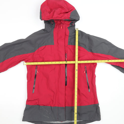 Crane Womens Red Grey Waterproof Hooded Outdoor Jacket Size M