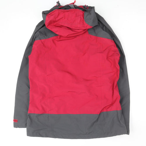 Crane Womens Red Grey Waterproof Hooded Outdoor Jacket Size M