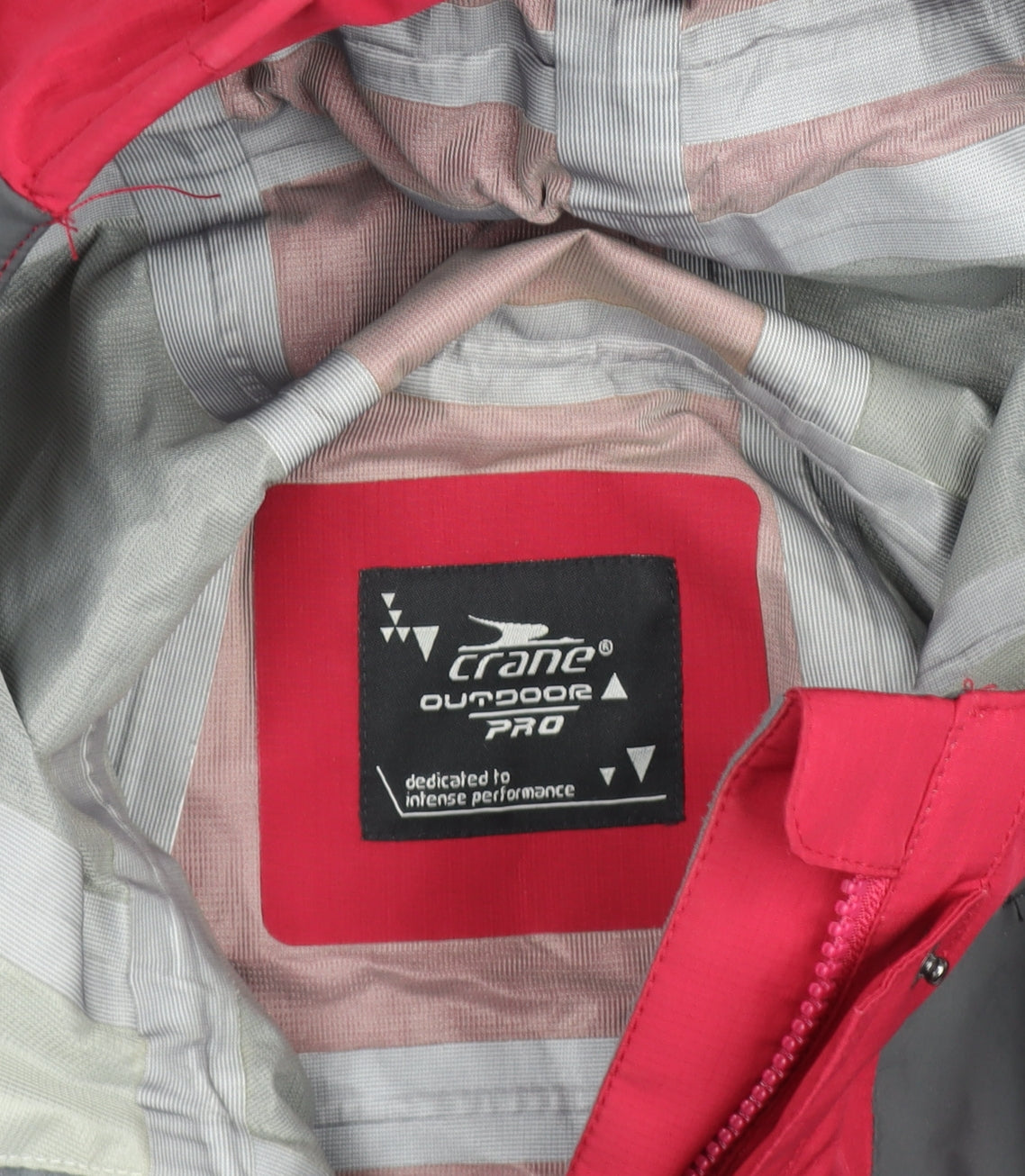 Crane Womens Red Grey Waterproof Hooded Outdoor Jacket Size M