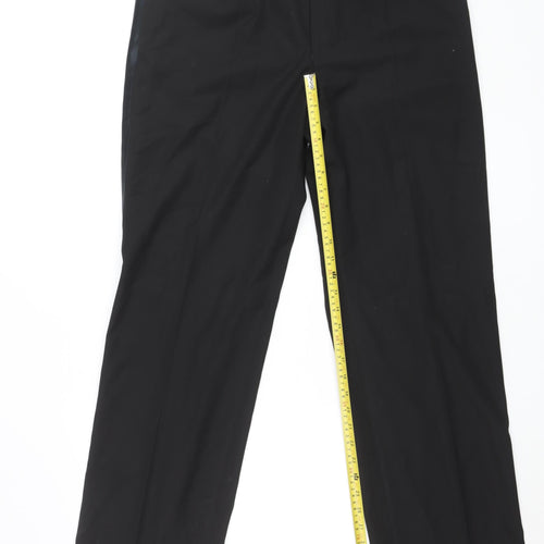 George Men's Black 36W 33L Dress Trousers Satin Stripe Classic Fit