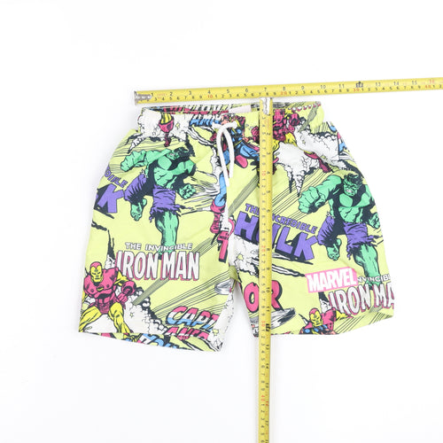 Marvel Boys Multicoloured 6-7 Years Swim Shorts with Superhero Print