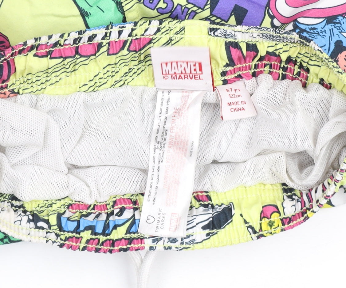Marvel Boys Multicoloured 6-7 Years Swim Shorts with Superhero Print