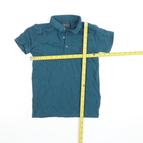 Next Boys Blue Polo Shirt 8 Years Cotton Blend Short Sleeve Casual Top