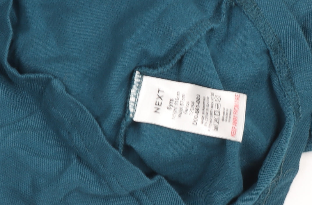 Next Boys Blue Polo Shirt 8 Years Cotton Blend Short Sleeve Casual Top