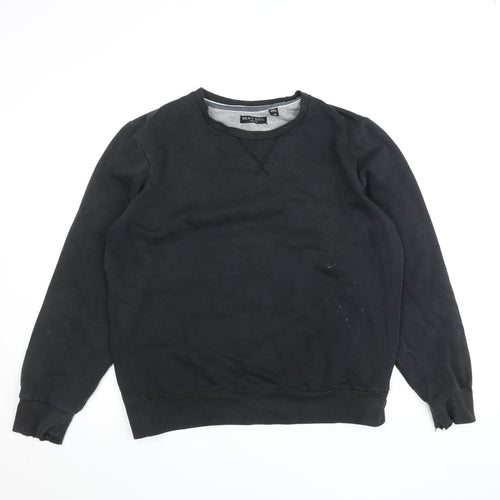 Brave Soul Women’s Black Cotton Blend Pullover Sweatshirt M