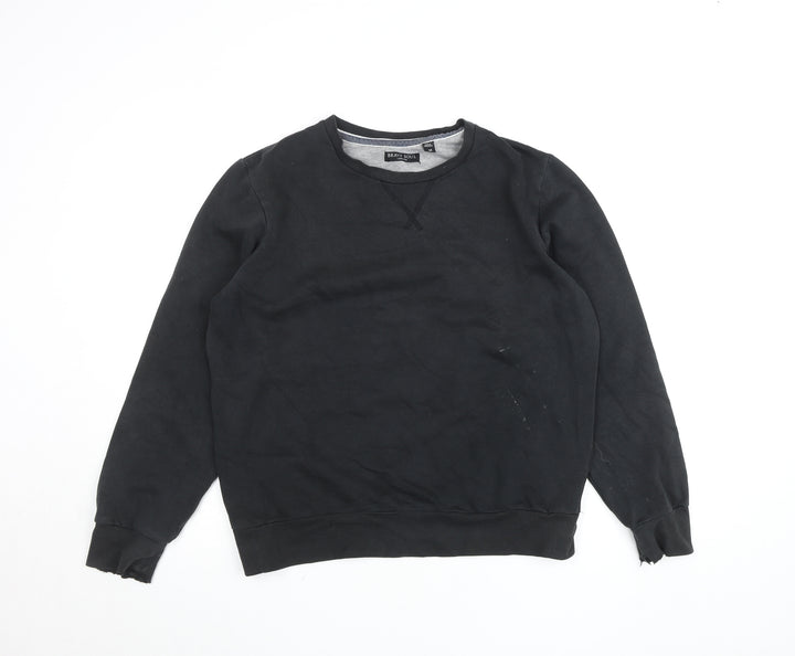 Brave Soul Women’s Black Cotton Blend Pullover Sweatshirt M