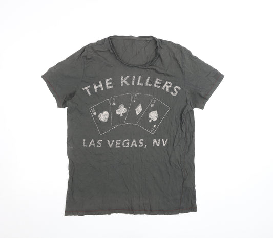 Next Women's Grey Music Print Short Sleeve Cotton T-Shirt M