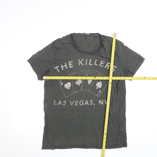 Next Women's Grey Music Print Short Sleeve Cotton T-Shirt M