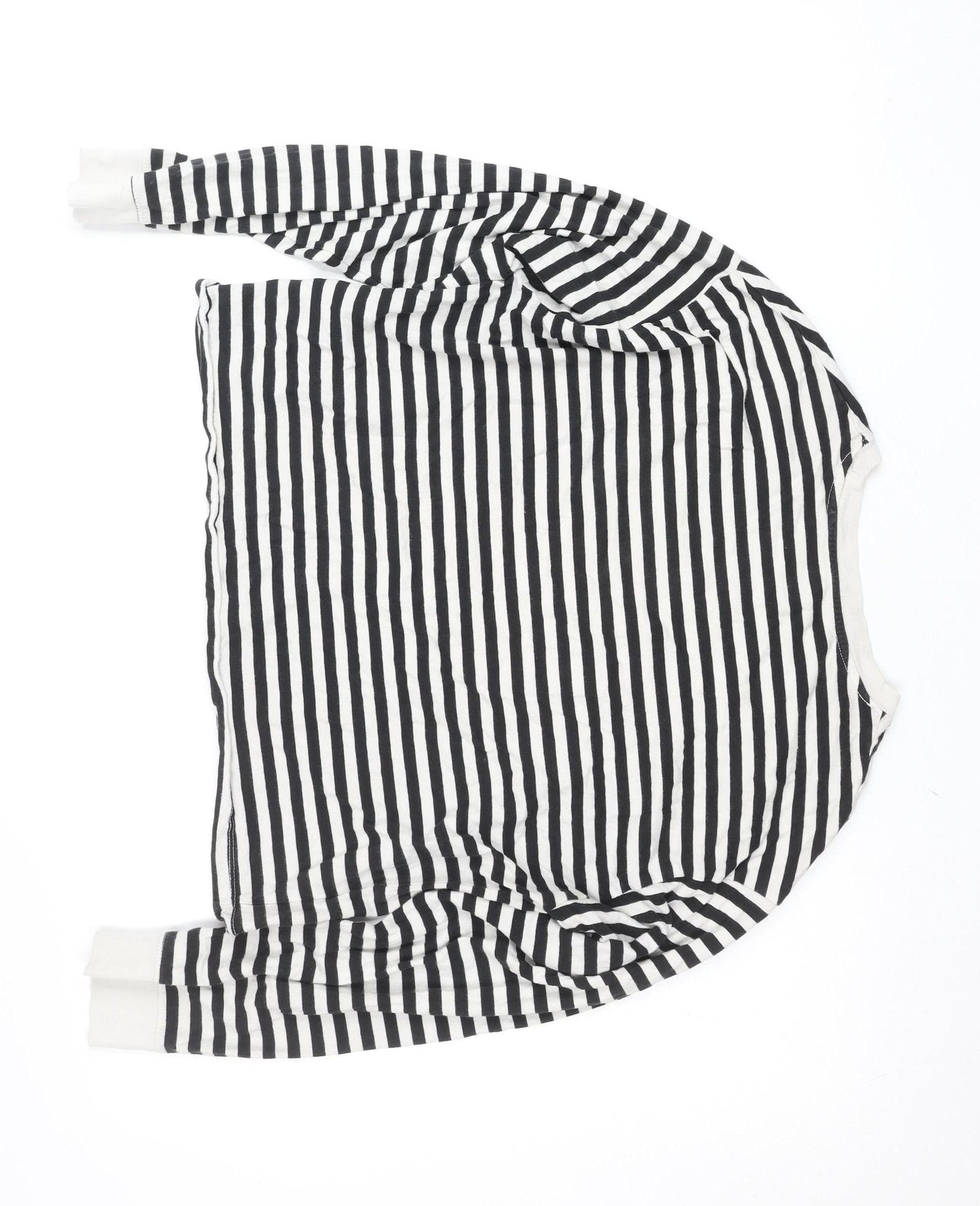 Levi's Women's Black & White Striped Cropped Long Sleeve T-Shirt Size S