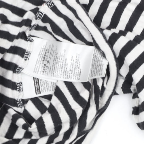 Levi's Women's Black & White Striped Cropped Long Sleeve T-Shirt Size S