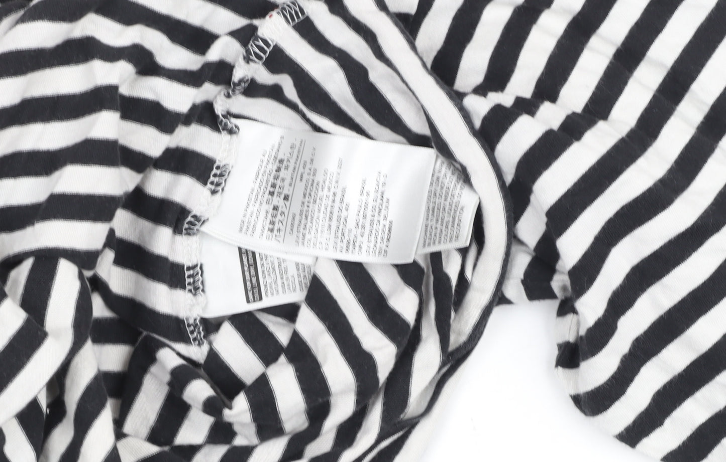 Levi's Women's Black & White Striped Cropped Long Sleeve T-Shirt Size S