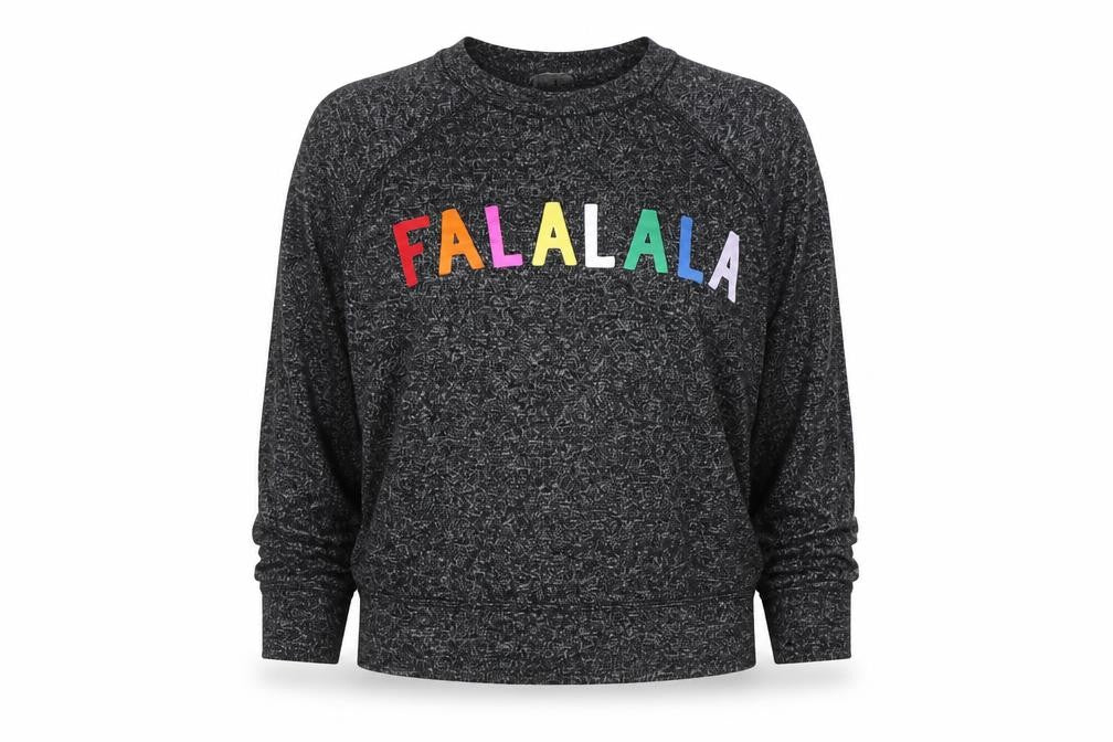 PINK Womens Grey Long Sleeve Relaxed Jersey Christmas Top Size S