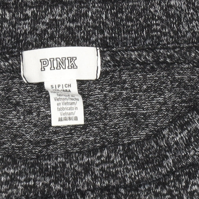 PINK Womens Grey Long Sleeve Relaxed Jersey Christmas Top Size S