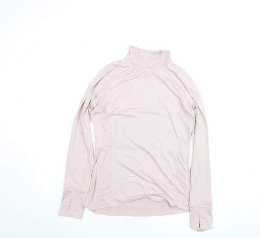 RBX Womens Pink Long Sleeve Mock Neck Activewear Top Size S
