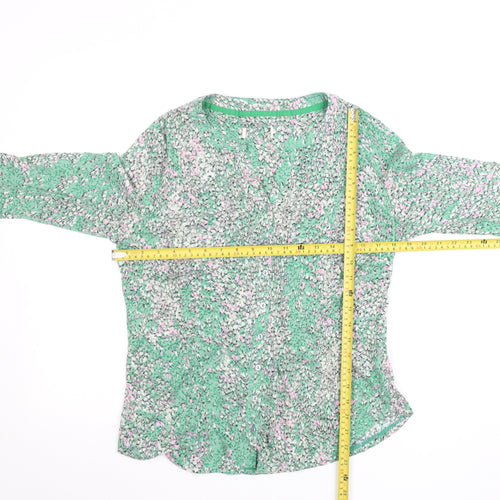 Marks and Spencer Womens Green Floral Button-Up Tunic Top UK 14
