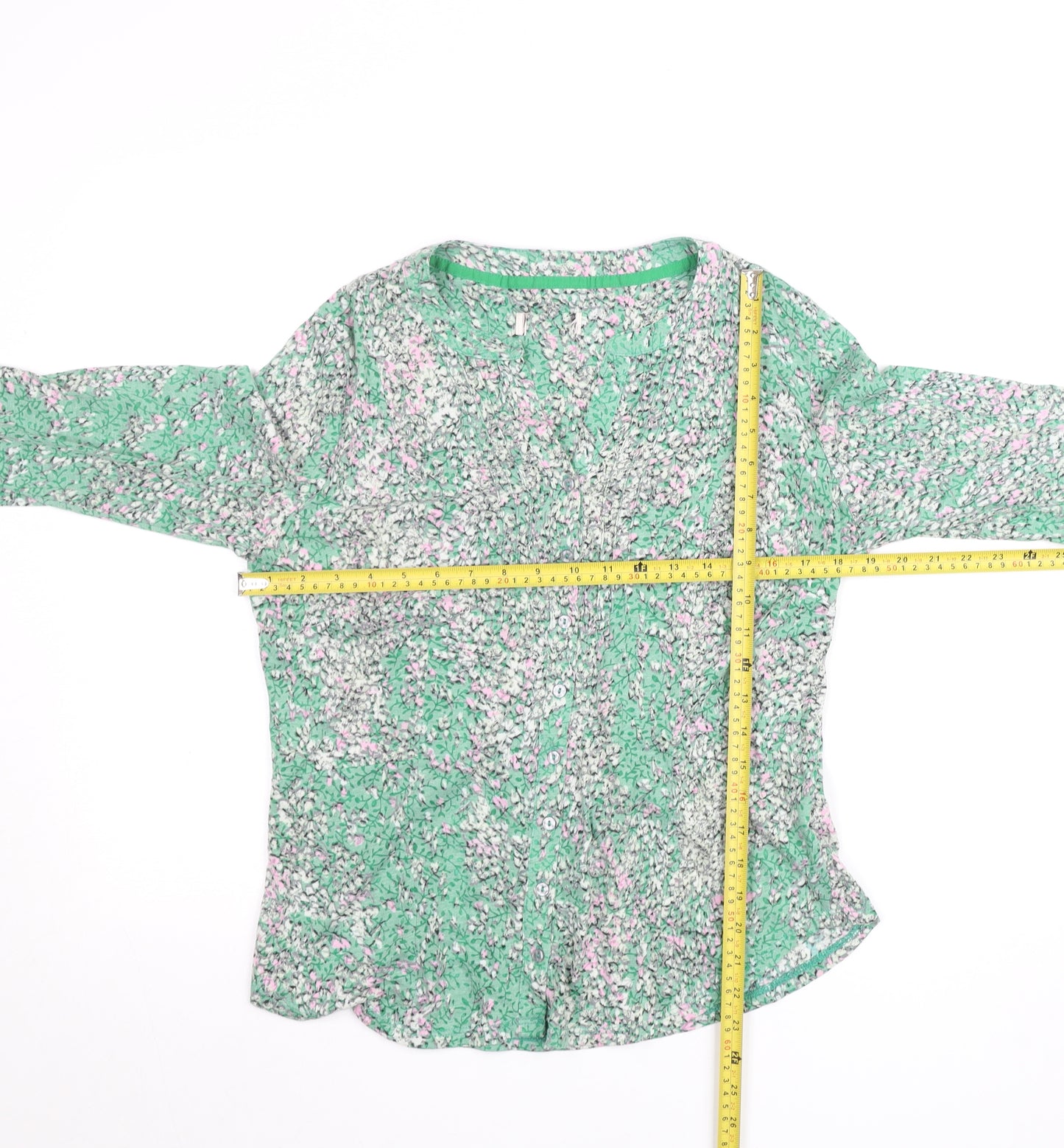 Marks and Spencer Womens Green Floral Button-Up Tunic Top UK 14