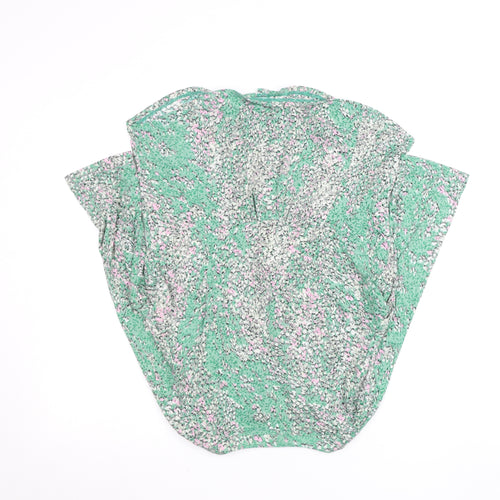 Marks and Spencer Womens Green Floral Button-Up Tunic Top UK 14