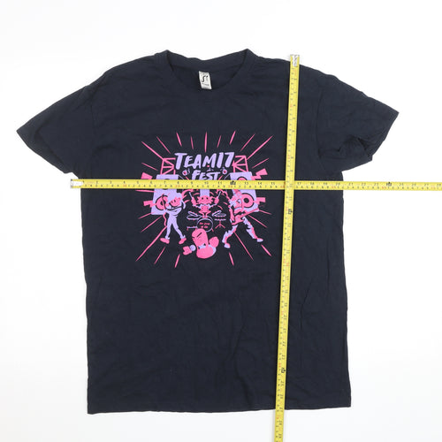 SOL'S Women's Black Team17 Fest Graphic Cotton T-Shirt Size M
