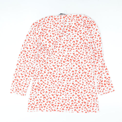 Marks and Spencer Women's Pink Heart Print 3/4 Sleeve T-Shirt Size 10