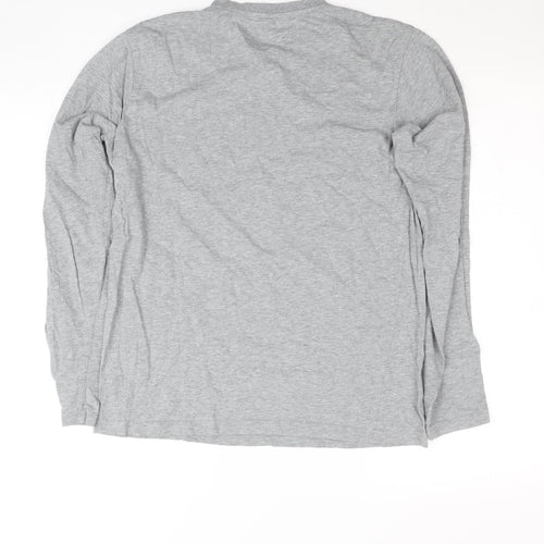 Billabong Women's Grey Long Sleeve Crew Neck Graphic T-Shirt Size S