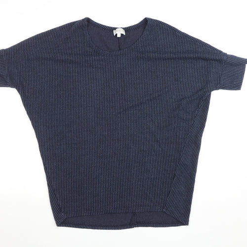 Apricot Women Blue Knit Dolman Sleeve Relaxed Fit Top Size S
