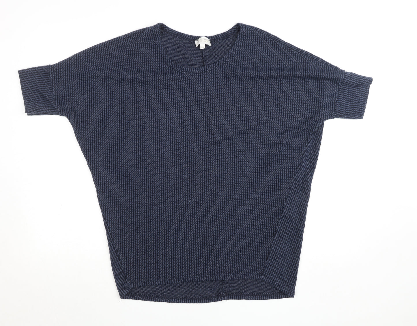 Apricot Women Blue Knit Dolman Sleeve Relaxed Fit Top Size S