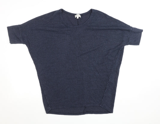 Apricot Women Blue Knit Dolman Sleeve Relaxed Fit Top Size S